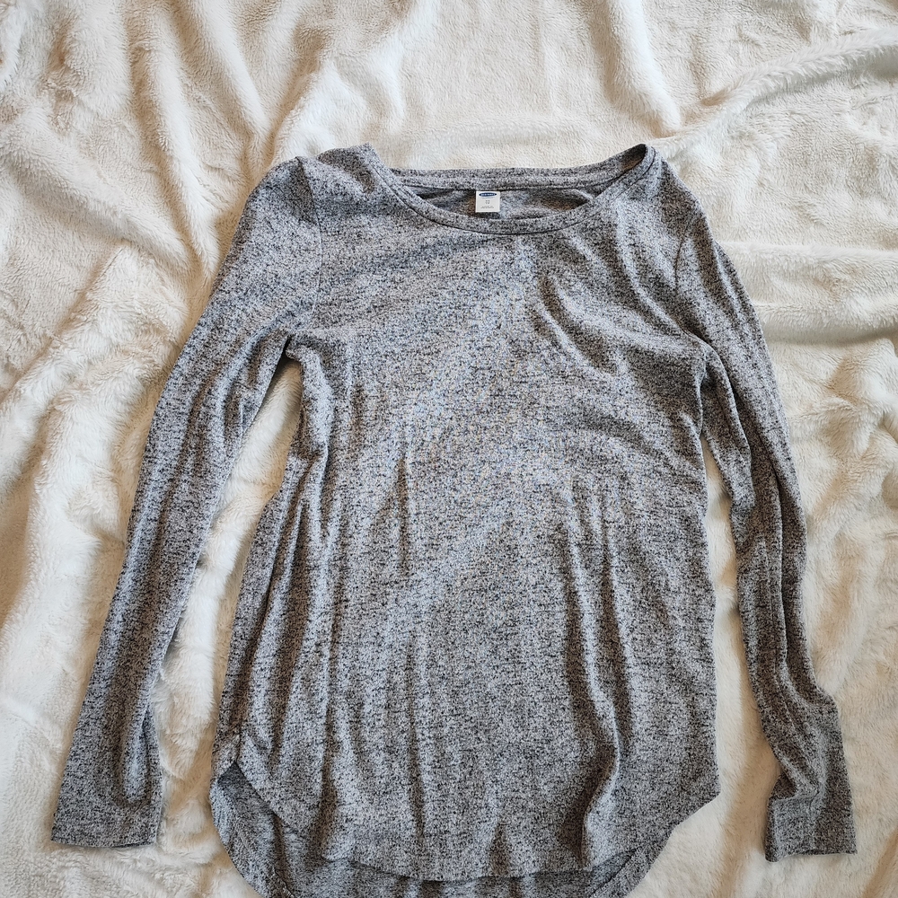 Old Navy Heathered Gray Knit Top